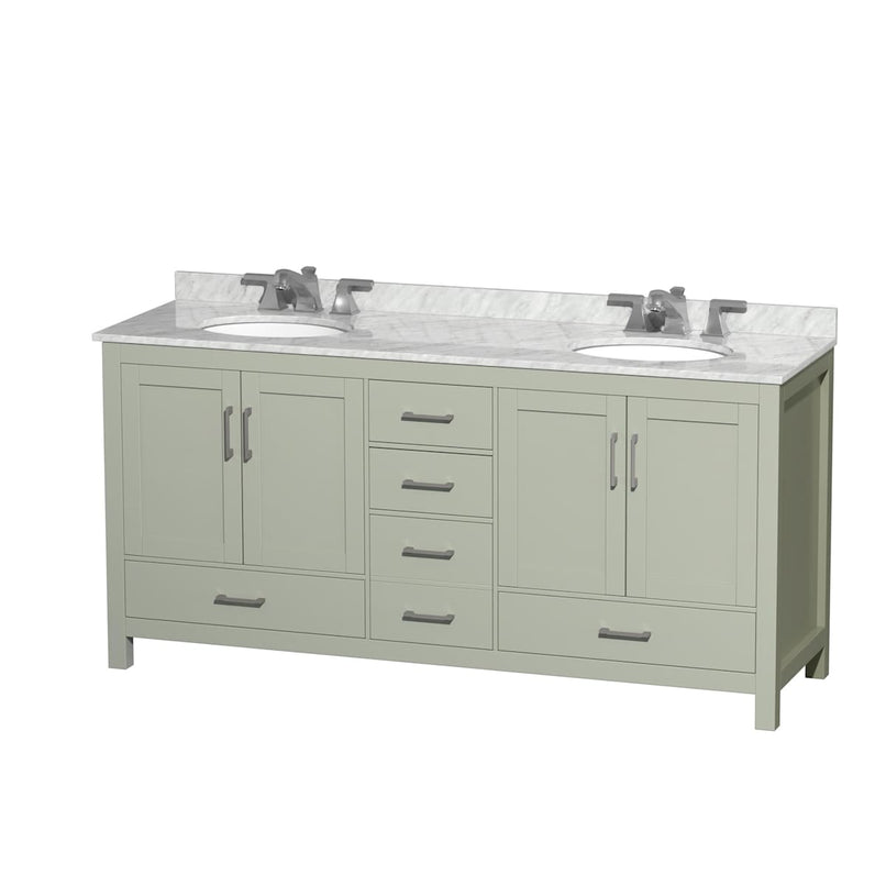 Sheffield 72" Free Standing Double Basin Vanity Set with Cabinet and Marble Vanity Top - image 13
