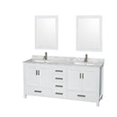 Sheffield 72" Freestanding Vanity Set with Hardwood Cabinet, Marble Vanity Top, Two Mirrors, and Two Undermount Rectangular Sinks - Less Faucet(s) - image 9