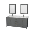 Sheffield 72" Free Standing Double Basin Vanity Set with Cabinet, Marble Vanity Top, and Medicine Cabinets - image 5