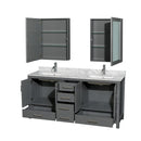 Sheffield 72" Free Standing Double Basin Vanity Set with Cabinet, Marble Vanity Top, and Medicine Cabinets - image 6