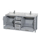 Sheffield 72" Free Standing Double Basin Vanity Set with Cabinet and Marble Vanity Top - image 2