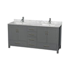 Sheffield 72" Free Standing Double Basin Vanity Set with Cabinet and Marble Vanity Top - image 4