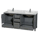 Sheffield 72" Free Standing Double Basin Vanity Set with Cabinet and Marble Vanity Top - image 5