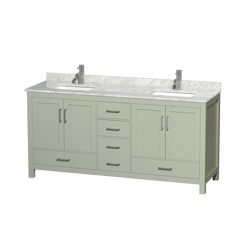 Sheffield 72" Free Standing Double Basin Vanity Set with Cabinet and Marble Vanity Top - image 13