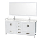 Sheffield 72" Free Standing Double Basin Vanity Set with Cabinet, Cultured Marble Vanity Top, and Framed Mirror - image 1