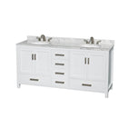 Sheffield 72" Free Standing Double Basin Vanity Set with Cabinet and Marble Vanity Top - image 1