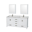 Sheffield 72" Free Standing Double Basin Vanity Set with Cabinet, Marble Vanity Top, and Medicine Cabinets - image 1