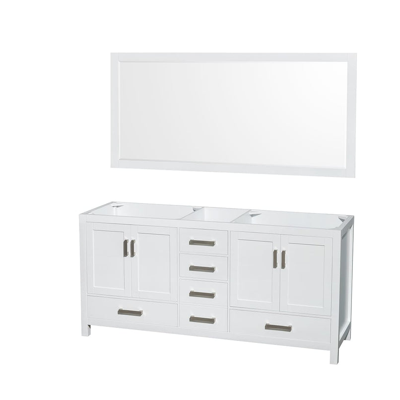 Sheffield 71" Double Free Standing Vanity Cabinet - Less Vanity Top - image 1