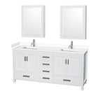 Sheffield 72" Free Standing Double Basin Vanity Set with Cabinet, Cultured Marble Vanity Top, and Medicine Cabinets - image 1