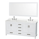 Sheffield 72" Free Standing Double Basin Vanity Set with Cabinet, Quartz Vanity Top, and Framed Mirror - image 1