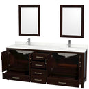 Sheffield 80" Free Standing Double Basin Vanity Set with Cabinet, Quartz Vanity Top, and Framed Mirror - image 2
