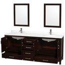 Sheffield 80" Free Standing Double Basin Vanity Set with Cabinet, Quartz Vanity Top, and Framed Mirror - image 7