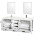Sheffield 80" Free Standing Double Basin Vanity Set with Cabinet, Quartz Vanity Top, and Framed Mirror - image 11