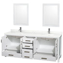 Sheffield 80" Free Standing Double Basin Vanity Set with Cabinet, Quartz Vanity Top, and Framed Mirror - image 12