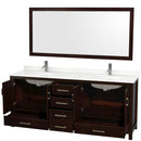 Sheffield 80" Free Standing Double Basin Vanity Set with Cabinet, Quartz Vanity Top, and Framed Mirror - image 2