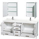 Sheffield 80" Free Standing Double Basin Vanity Set with Cabinet, Quartz Vanity Top, and Medicine Cabinet - image 11