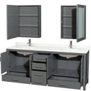 Sheffield 80" Free Standing Double Basin Vanity Set with Cabinet, Quartz Vanity Top, and Medicine Cabinet - image 14
