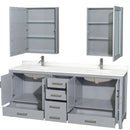 Sheffield 80" Free Standing Double Basin Vanity Set with Cabinet, Quartz Vanity Top, and Medicine Cabinet - image 15