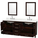 Sheffield 80" Free Standing Double Basin Vanity Set with Cabinet, Quartz Vanity Top, and Framed Mirror - image 2