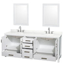 Sheffield 80" Free Standing Double Basin Vanity Set with Cabinet, Quartz Vanity Top, and Framed Mirror - image 11