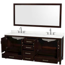 Sheffield 80" Free Standing Double Basin Vanity Set with Cabinet, Quartz Vanity Top, and Framed Mirror - image 2