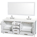 Sheffield 80" Free Standing Double Basin Vanity Set with Cabinet, Quartz Vanity Top, and Framed Mirror - image 10