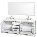 Sheffield 80" Free Standing Double Basin Vanity Set with Cabinet, Quartz Vanity Top, and Framed Mirror - image 11