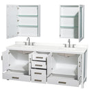 Sheffield 80" Free Standing Double Basin Vanity Set with Cabinet, Quartz Vanity Top, and Medicine Cabinet - image 10