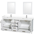 Sheffield 80" Free Standing Double Basin Vanity Set with Cabinet, Cultured Marble Vanity Top, and Framed Mirrors - image 10