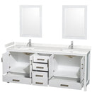 Sheffield 80" Free Standing Double Basin Vanity Set with Cabinet, Cultured Marble Vanity Top, and Framed Mirrors - image 11