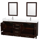 Sheffield 80" Free Standing Double Basin Vanity Set with Cabinet, Cultured Marble Vanity Top, and Framed Mirrors - image 15