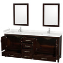 Sheffield 80" Free Standing Double Basin Vanity Set with Cabinet, Cultured Marble Vanity Top, and Framed Mirrors - image 16