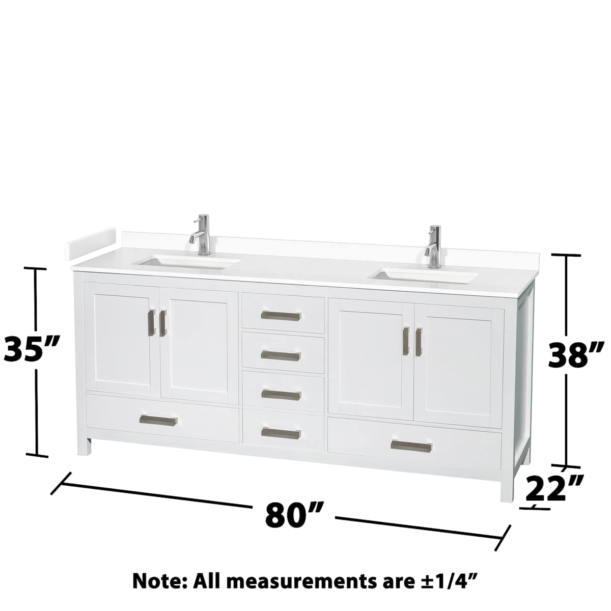 Sheffield 80" Free Standing Double Basin Vanity Set with Cabinet, Cultured Marble Vanity Top, and Framed Mirror