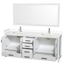 Sheffield 80" Free Standing Double Basin Vanity Set with Cabinet, Cultured Marble Vanity Top, and Framed Mirror - image 10