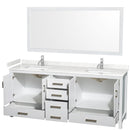 Sheffield 80" Free Standing Double Basin Vanity Set with Cabinet, Cultured Marble Vanity Top, and Framed Mirror - image 11