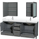 Sheffield 80" Free Standing Double Basin Vanity Set with Hardwood Cabinet, Cultured Marble Vanity Top, and Medicine Cabinets - image 7