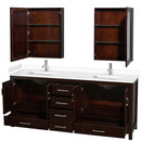 Sheffield 80" Free Standing Double Basin Vanity Set with Hardwood Cabinet, Cultured Marble Vanity Top, and Medicine Cabinets - image 10