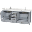 Sheffield 80" Free Standing Double Basin Vanity Set with Cultured Marble Vanity Top - image 2