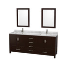 Sheffield 80" Free Standing Double Basin Vanity Set with Hardwood Cabinet, Marble Vanity Top, Framed Mirrors, and Undermount Rectangular Sinks - image 1