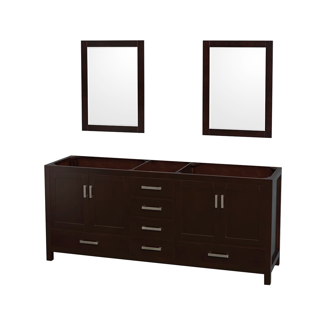 Sheffield 79" Double Free Standing Vanity Cabinet Only - Less Vanity Top