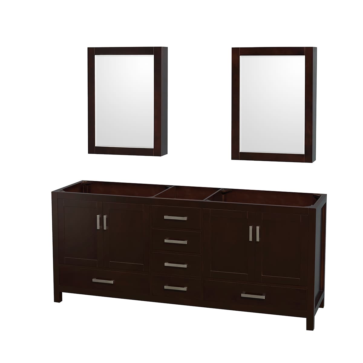 Sheffield 79" Double Free Standing Vanity Cabinet Only - Less Vanity Top