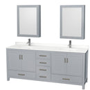 Sheffield 80" Free Standing Double Basin Vanity Set with Cabinet, Quartz Vanity Top, and Medicine Cabinet - image 1