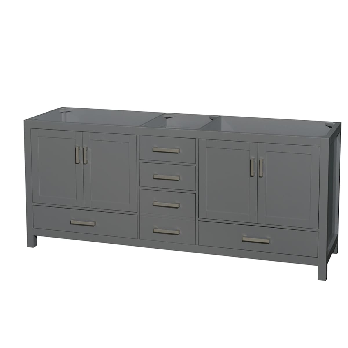 Sheffield 80" Double Free Standing Hardwood Vanity Cabinet Only - Less Vanity Top - image 1