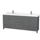 Sheffield 80" Free Standing Double Basin Vanity Set with Cabinet and Quartz Vanity Top - image 1