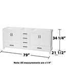 Sheffield 79" Double Free Standing Vanity Cabinet Only - Less Vanity Top - image 3