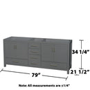 Sheffield 80" Double Free Standing Hardwood Vanity Cabinet Only - Less Vanity Top - image 2