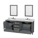 Sheffield 80" Free Standing Vanity Set with Hardwood Cabinet, Marble Vanity Top, Framed Mirrors, and Undermount Oval Sinks - image 6