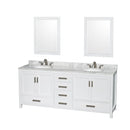 Sheffield 80" Free Standing Vanity Set with Hardwood Cabinet, Marble Vanity Top, Framed Mirrors, and Undermount Oval Sinks - image 9