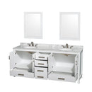 Sheffield 80" Free Standing Vanity Set with Hardwood Cabinet, Marble Vanity Top, Framed Mirrors, and Undermount Oval Sinks - image 10