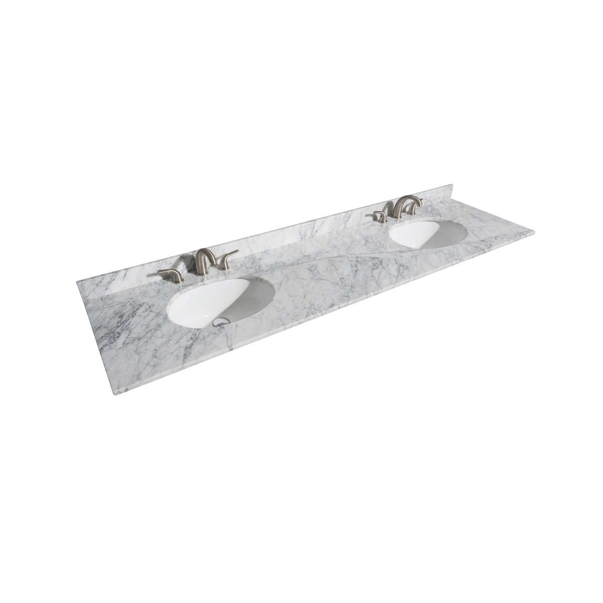Sheffield 80" Free Standing Double Basin Vanity Set with Hardwood Cabinet, Marble Vanity Top, Mirror, and Undermount Oval Sinks - image 7